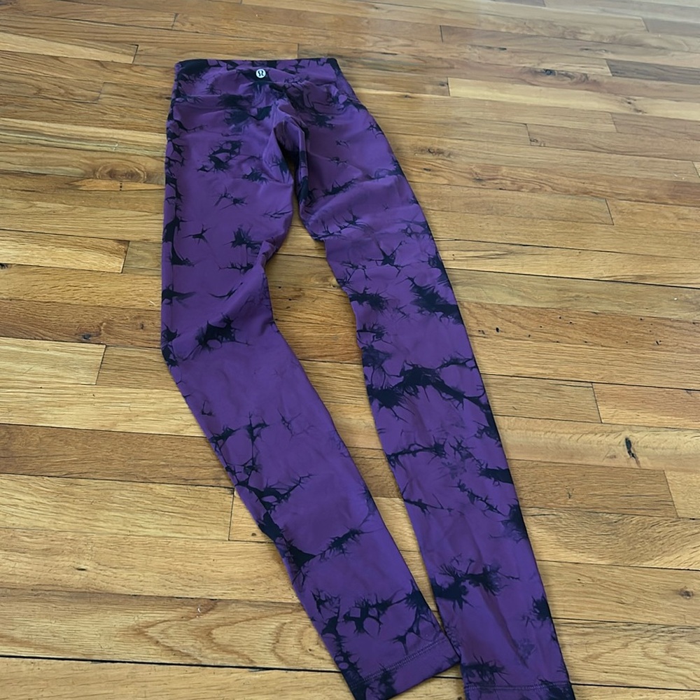 Lululemon align high rise leggings tye dye purple and black